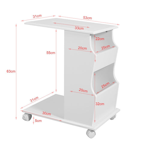 SoBuy FBT67-W Bijzettafel met gleuf voor iPad Koffietafel Laptoptafel Salontafel - Wit