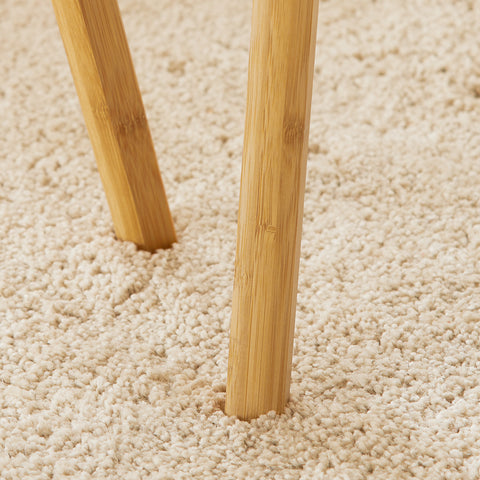SoBuy FBT74-W Set van 2 Bijzettafel met Planken Salontafel Bamboe Wit/Naturel
