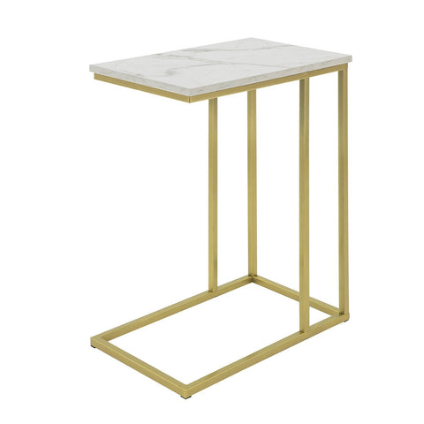 SoBuy FBT87-G Bijzettafel Salontafel Laptoptafel Nachtkastje met Gouden Metalen Frame