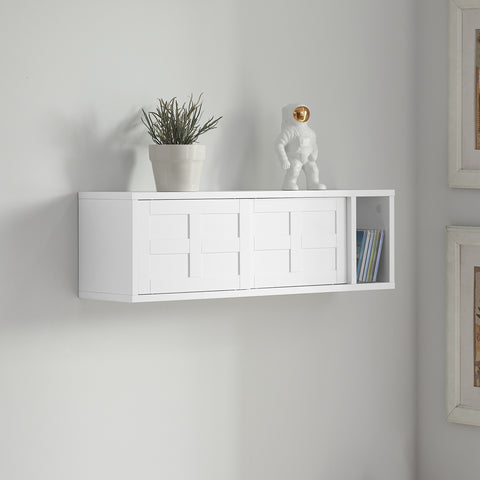 SoBuy FHK18-W wandgarderobe met schuifdeuren en vak ganggarderobe wandrek hangrek garderobe