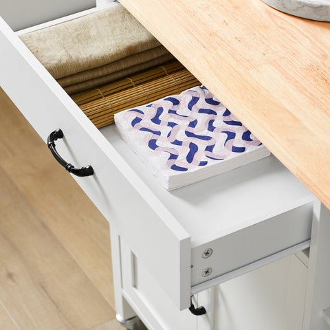 SoBuy FKW103-WN Rolling Trolley Keukenwagen Opbergkast met Wielen Multifo Buffet Serveerwagen