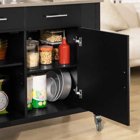 SoBuy FKW108-SCH Rolling Trolley Rolling Kitchen Cart Multifunctioneel Buffet met Zijplank