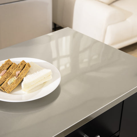 SoBuy FKW108-SCH Rolling Trolley Rolling Kitchen Cart Multifunctioneel Buffet met Zijplank