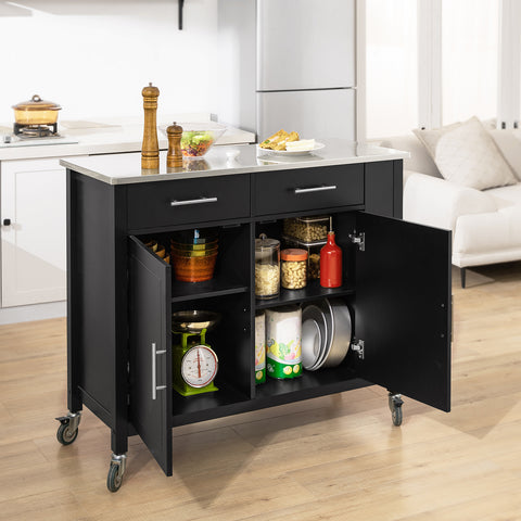 SoBuy FKW108-SCH Rolling Trolley Rolling Kitchen Cart Multifunctioneel Buffet met Zijplank