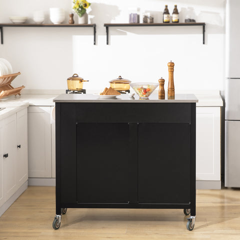 SoBuy FKW108-SCH Rolling Trolley Rolling Kitchen Cart Multifunctioneel Buffet met Zijplank