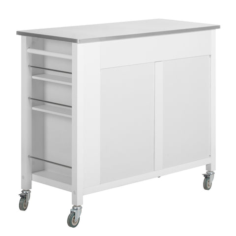SoBuy FKW108-W Rolling Trolley Keuken Trolley Opbergkast op Wielen Multifunctioneel Buffet
