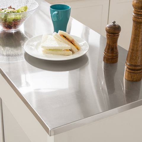 SoBuy FKW108-W Rolling Trolley Keuken Trolley Opbergkast op Wielen Multifunctioneel Buffet