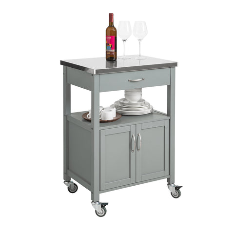 SoBuy FKW22-HG Keukentrolley - Keukenkast - Opbergruimte - Wielen - Kantoor - Servies - Multifunctioneel