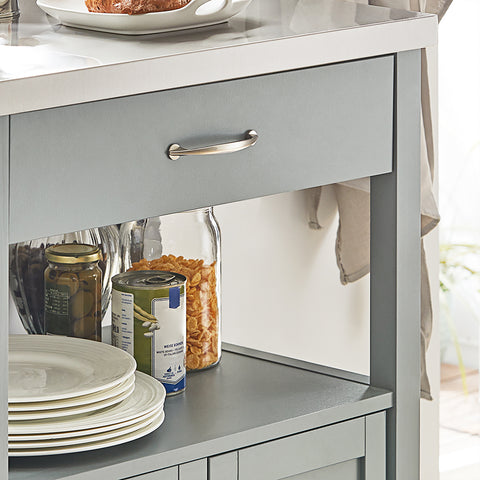 SoBuy FKW22-HG Keukentrolley - Keukenkast - Opbergruimte - Wielen - Kantoor - Servies - Multifunctioneel
