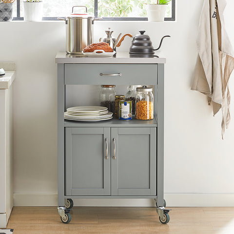 SoBuy FKW22-HG Keukentrolley - Keukenkast - Opbergruimte - Wielen - Kantoor - Servies - Multifunctioneel