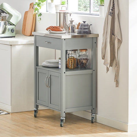 SoBuy FKW22-HG Keukentrolley - Keukenkast - Opbergruimte - Wielen - Kantoor - Servies - Multifunctioneel