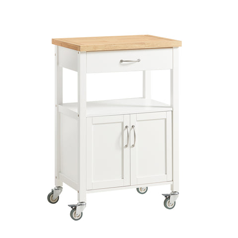 SoBuy FKW22-WN Keukentrolley - Opbergruimte - Wielen - Kantoor - Servies - Wit
