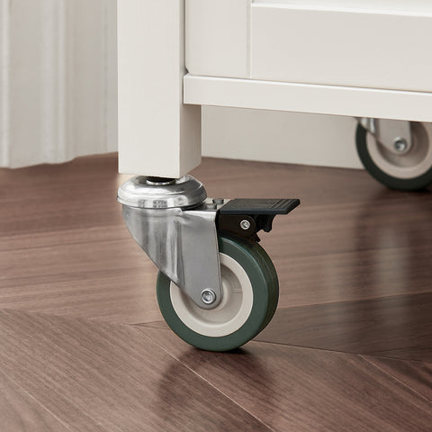 SoBuy FKW22-WN Keukentrolley - Opbergruimte - Wielen - Kantoor - Servies - Wit