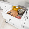 SoBuy FKW33-W Mobiele keukenkast Keukenwagen Roestvrije stalen tafelblad Praktisch - Wit