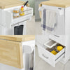 SoBuy FKW41-WN Keukentrolley - uitbreidbaar werkblad - Opbergruimte keukenwagen Credenta