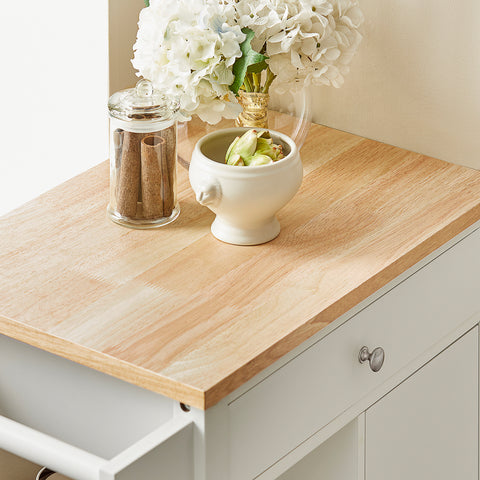 SoBuy FKW46-WN Trolley - Keukentrolley - Serveerwagen - Kast - Servies - Wit