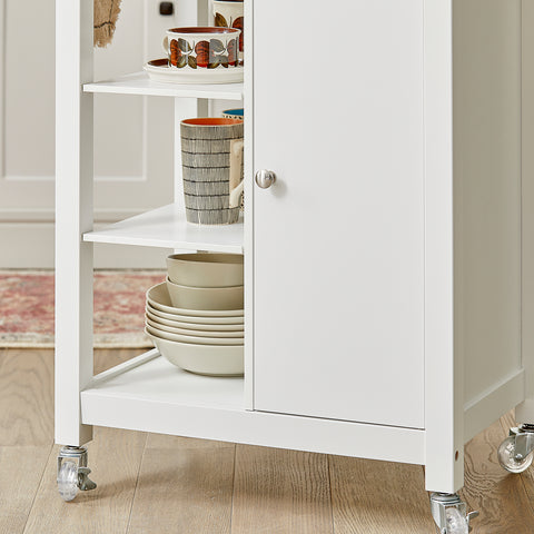 SoBuy FKW46-WN Trolley - Keukentrolley - Serveerwagen - Kast - Servies - Wit