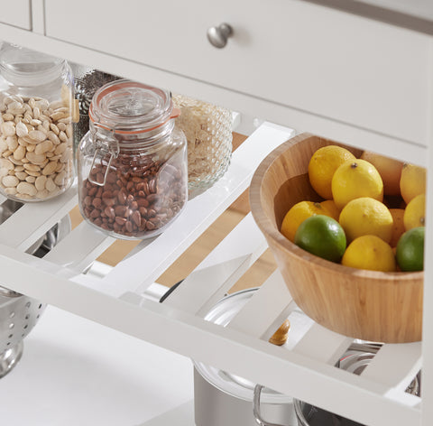 SoBuy FKW47-W Keukentrolley met roestvrij stalen plaat gangkast sideboard bijzettafel