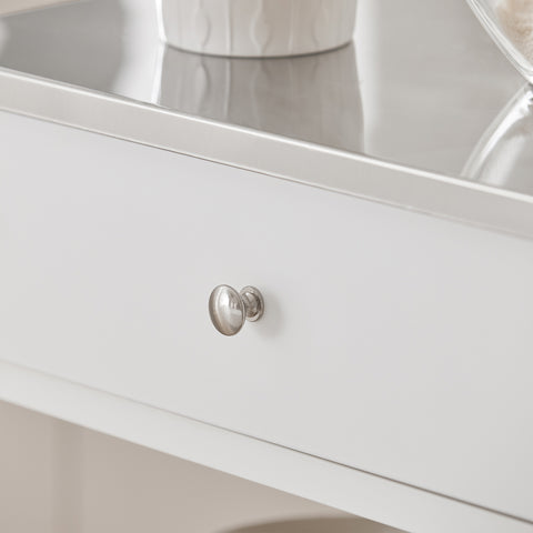 SoBuy FKW47-W Keukentrolley met roestvrij stalen plaat gangkast sideboard bijzettafel