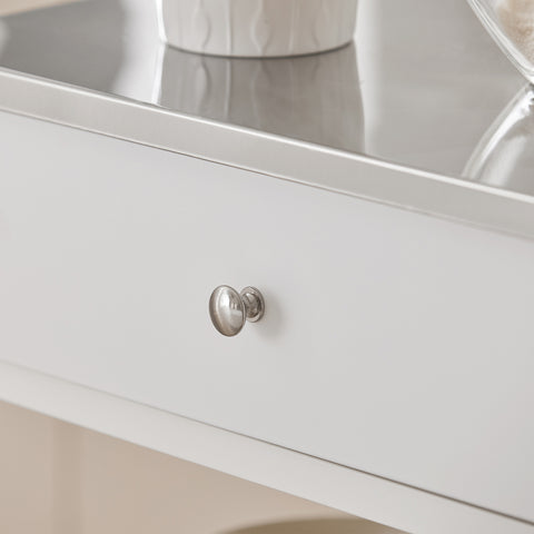 SoBuy FKW47-W Keukentrolley met roestvrij stalen plaat gangkast sideboard bijzettafel