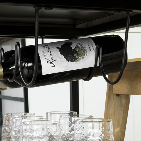 SoBuy FKW56-HG Keukentrolley Trolley met afneembaar dienblad - Keuken - Wijnrek