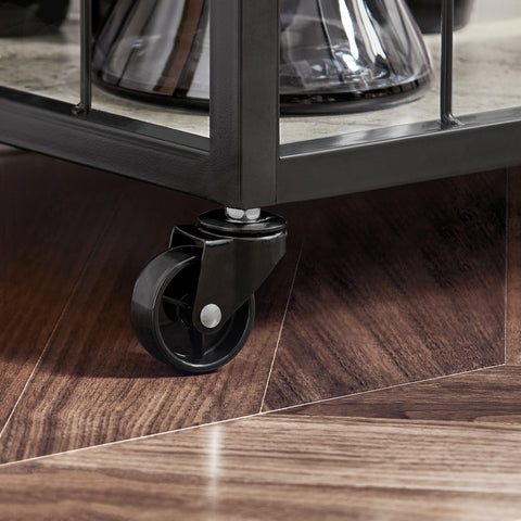 SoBuy FKW56-HG Keukentrolley Trolley met afneembaar dienblad - Keuken - Wijnrek