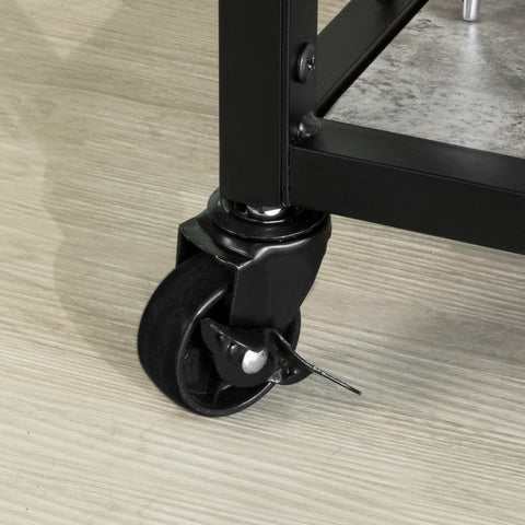 SoBuy FKW56-HG Keukentrolley Trolley met afneembaar dienblad - Keuken - Wijnrek
