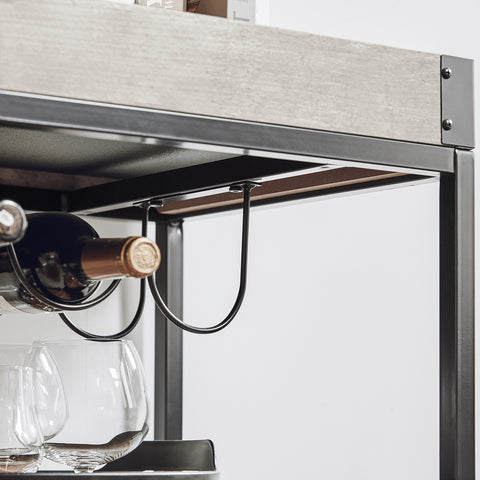 SoBuy FKW56-HG Keukentrolley Trolley met afneembaar dienblad - Keuken - Wijnrek