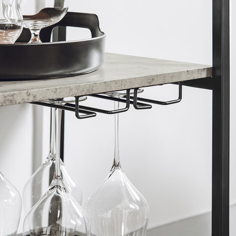 SoBuy FKW56-HG Keukentrolley Trolley met afneembaar dienblad - Keuken - Wijnrek
