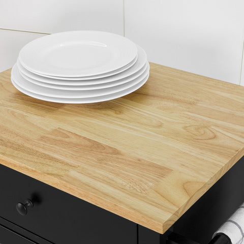 SoBuy FKW98-SCH Keukentrolley op Wielen Opbergkast Dressoir Keukenwagen Keukenkast