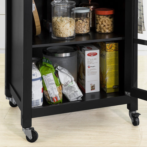 SoBuy FKW98-SCH Keukentrolley op Wielen Opbergkast Dressoir Keukenwagen Keukenkast