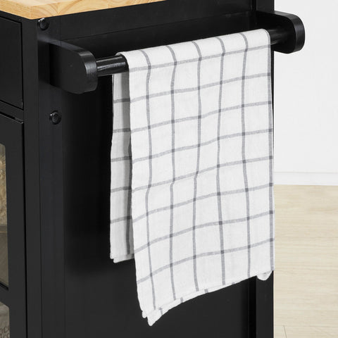 SoBuy FKW98-SCH Keukentrolley op Wielen Opbergkast Dressoir Keukenwagen Keukenkast
