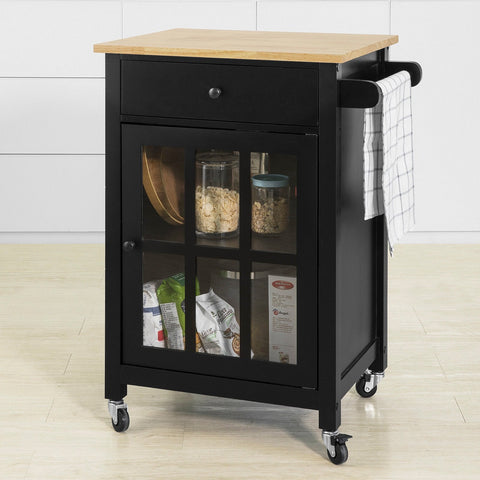 SoBuy FKW98-SCH Keukentrolley op Wielen Opbergkast Dressoir Keukenwagen Keukenkast