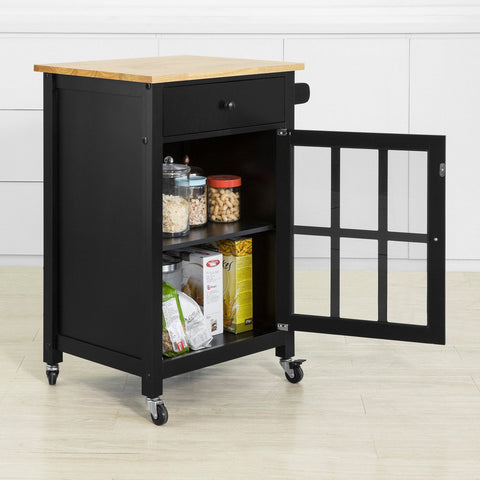 SoBuy FKW98-SCH Keukentrolley op Wielen Opbergkast Dressoir Keukenwagen Keukenkast