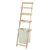 SoBuy FRG160-N Badkamerrek inclusief wasmand - Ladderplank - Hout