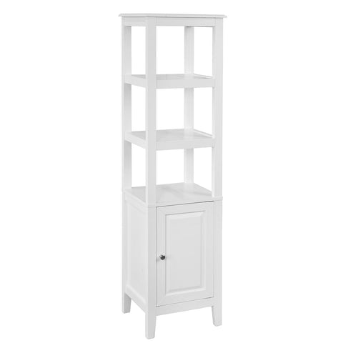 SoBuy FRG205-W Badkamerkast Hoge kast voor in de badkamer - Badkamermeubel - Wit