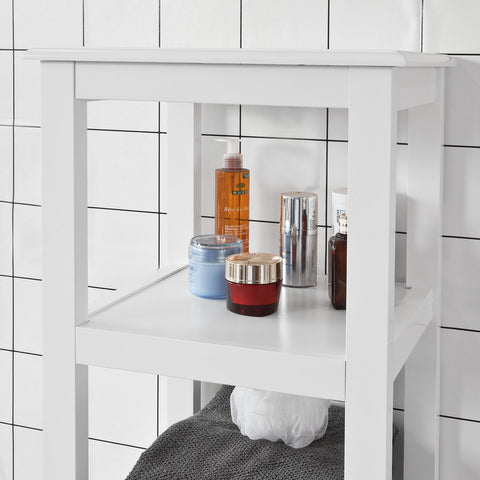 SoBuy FRG205-W Badkamerkast Hoge kast voor in de badkamer - Badkamermeubel - Wit