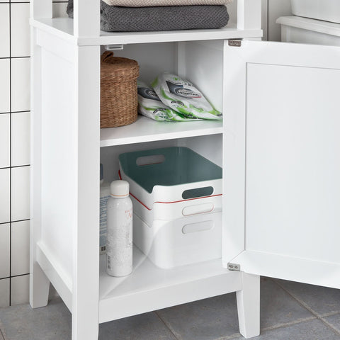 SoBuy FRG205-W Badkamerkast Hoge kast voor in de badkamer - Badkamermeubel - Wit