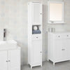 SoBuy FRG236-DG badkamermeubel badkamerkast hoog donkergrijs- kast hout - opbergkast badkamer- Hoge kast voor in de badkamer - met lades