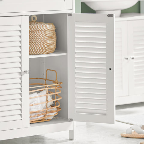SoBuy FRG238-W Badkamer Dressoir Badkamermeubel Kolomkast Badkamerkast - MDF - Wit