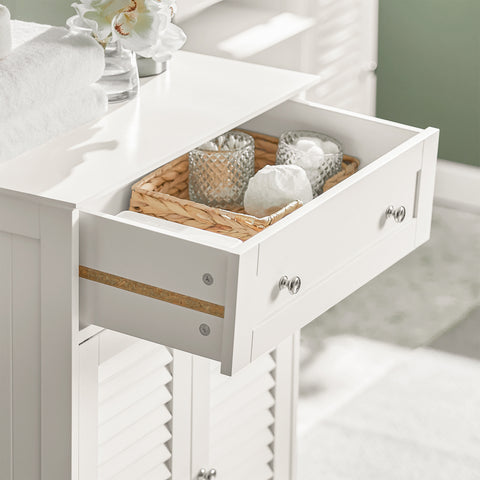 SoBuy FRG238-W Badkamer Dressoir Badkamermeubel Kolomkast Badkamerkast - MDF - Wit