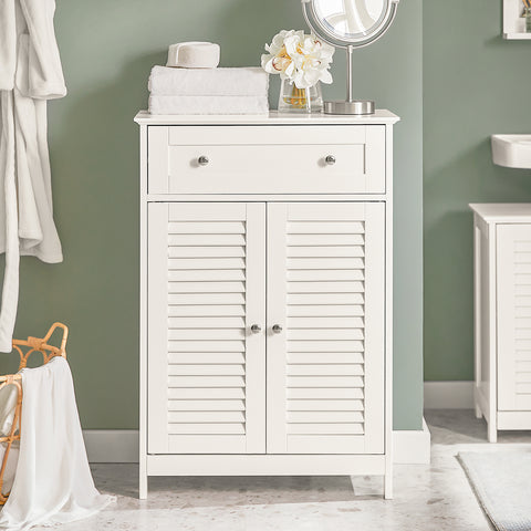 SoBuy FRG238-W Badkamer Dressoir Badkamermeubel Kolomkast Badkamerkast - MDF - Wit