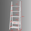 SoBuy FRG61-W Moderne Boekenkastset Ladderplank Wandplank Badkamer Plank - 5 planken - Wit