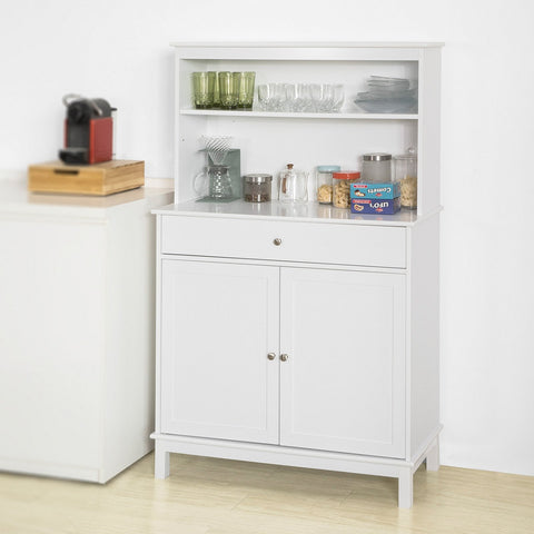 SoBuy FSB26-W Keukenkast | Wijnkast | Wijnrek | Dressoir | Buffetkast | Wit