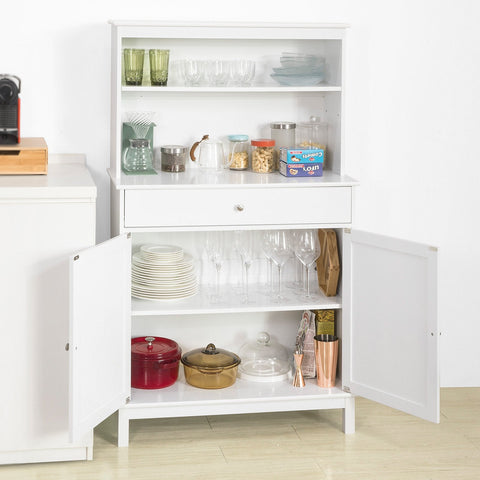 SoBuy FSB26-W Keukenkast | Wijnkast | Wijnrek | Dressoir | Buffetkast | Wit
