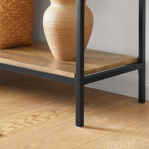 SoBuy FSB41-F Console Tafel - Entreetafel - Bijzettafel ââââ‚?Wandtafel - Haltafel met 2 Opbergvakken - Stalen Frame - Industriële -Hout/Metaal