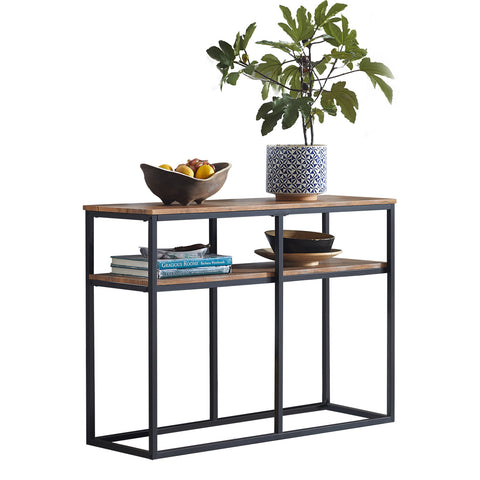 SoBuy FSB42-Q Consoletafel End of Sofa Sideboard Side Table met 2 opbergplanken