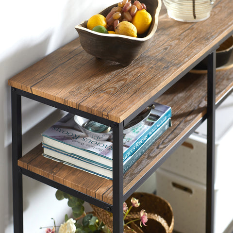 SoBuy FSB42-Q Consoletafel End of Sofa Sideboard Side Table met 2 opbergplanken