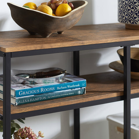 SoBuy FSB42-Q Consoletafel End of Sofa Sideboard Side Table met 2 opbergplanken
