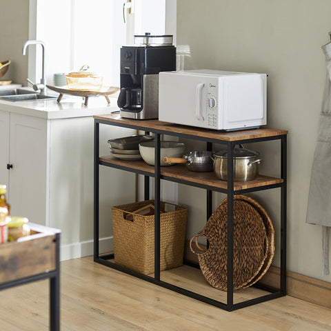 SoBuy FSB42-Q Consoletafel End of Sofa Sideboard Side Table met 2 opbergplanken